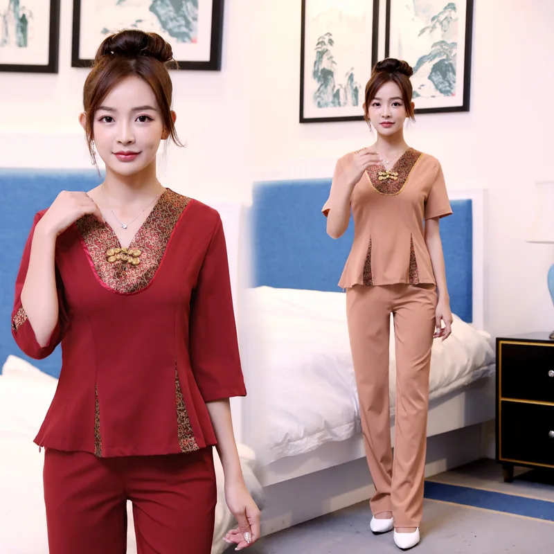 

Huilai beautician overalls autumn and winter wear SPA health beauty service beauty salon overalls pants new women's apron