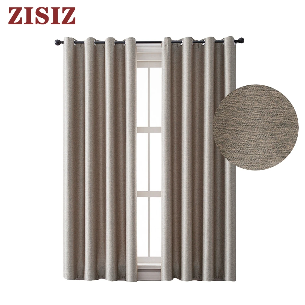 

Linen 95% Shading Rate Blackout Curtains For Living room Kitchen Bedroom Curtain Thick Water Proof Window Treatment Curtain