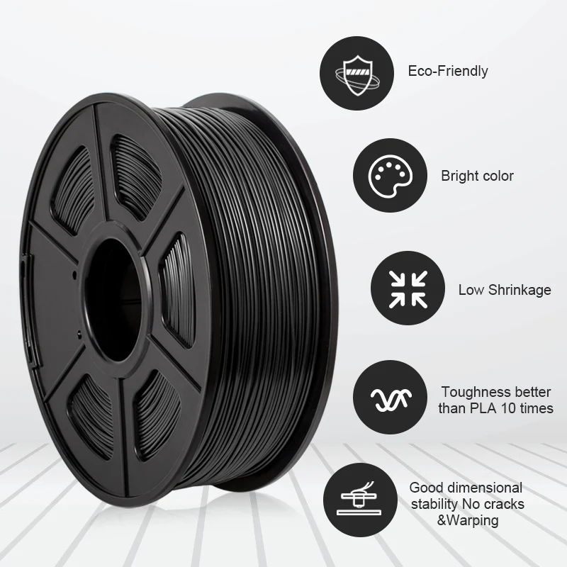 KAIGE PLA PLUS 1.75mm 1kg Per Roll 3D Printing Filament Multicolor High Strength Non-toxic Extruder Filament For DIY Printing