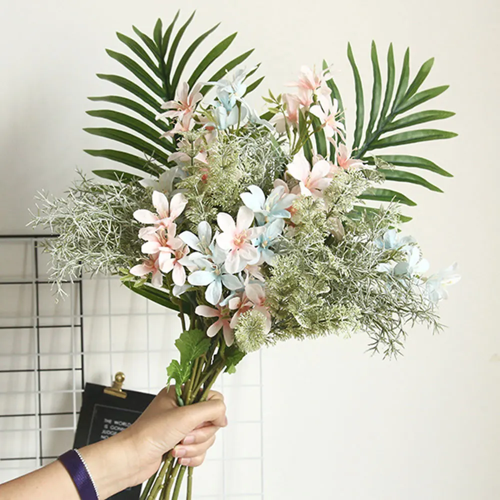 Искусственные DIY лилии свадебные цветы букет шелковых Цветок Орхидея