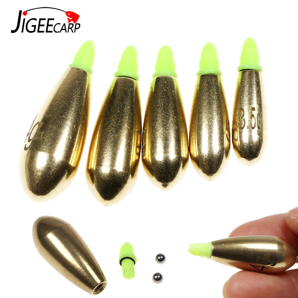 

JIGEECARP 3,5-14 г Регулируемый люминесцентный латунный грузило, подвесной медный грузило для Техасского Рига, карпа, рыболовные снасти, аксессуар...