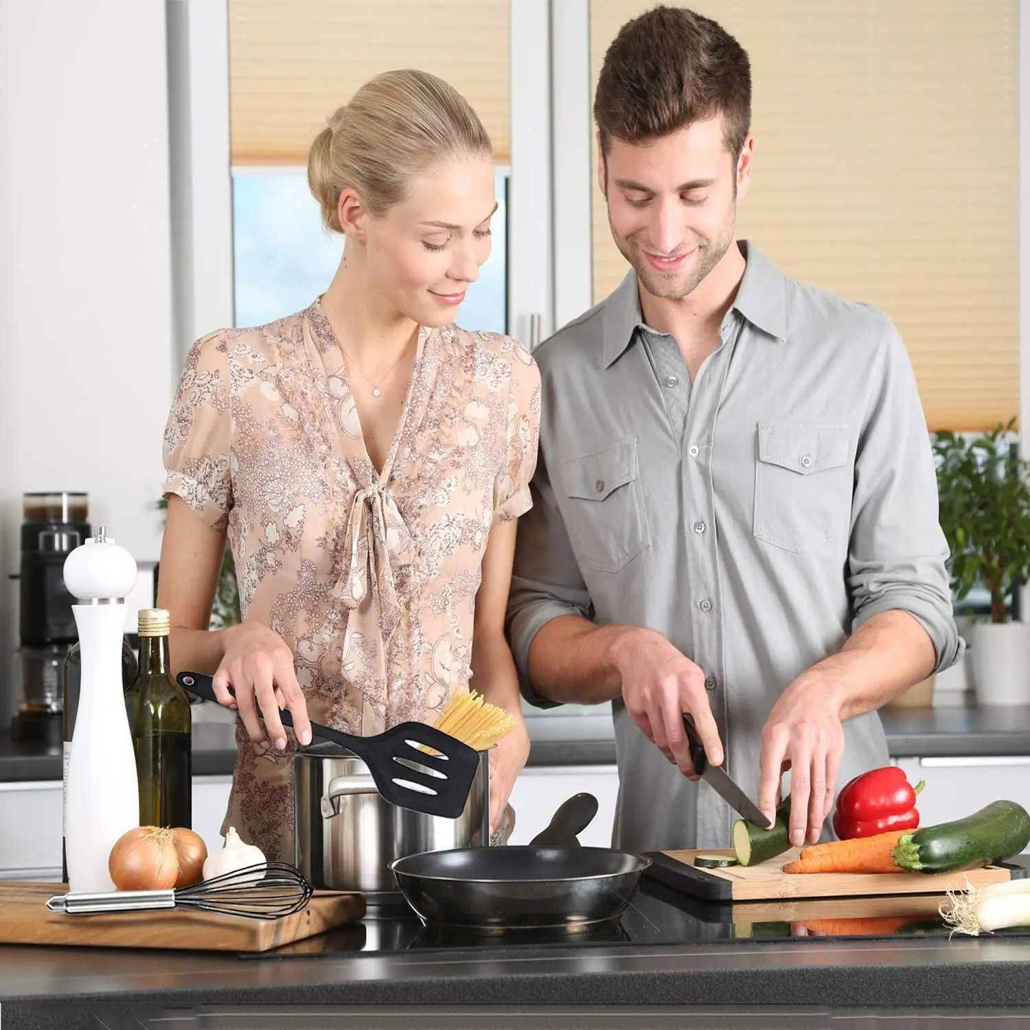 Набор силиконовой посуды для кухни термостойкая кухонная утварь набор не