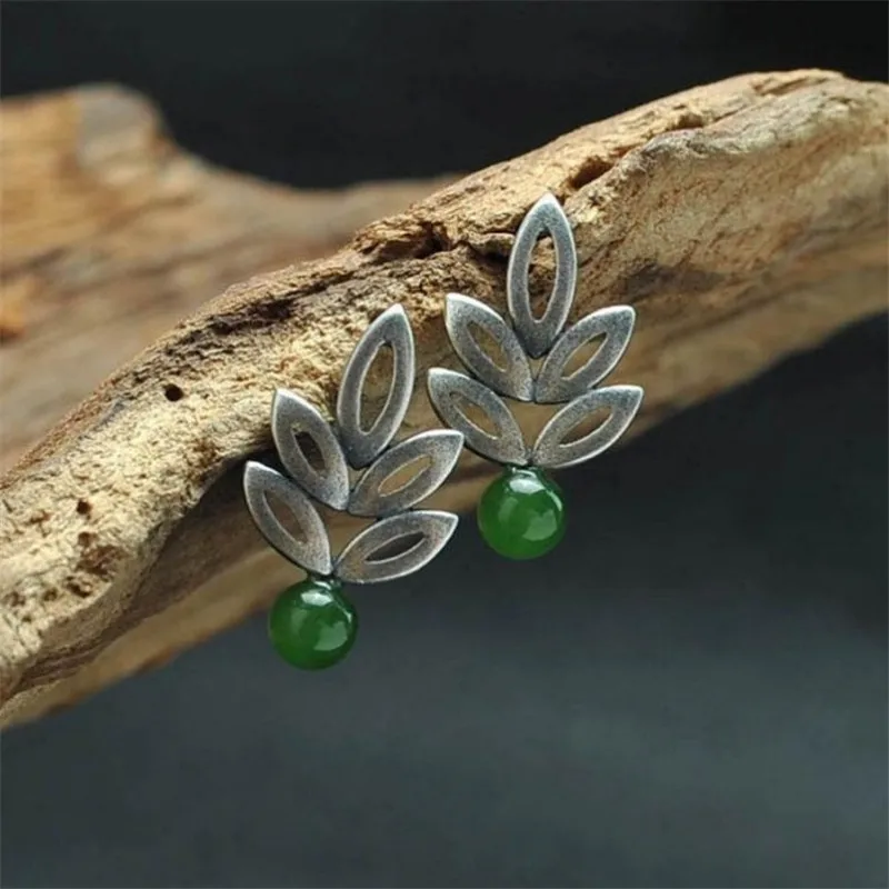

Vintage Hollow Leaf Earrings Natural Round Ear Stud Earrings for Women Fall Jewelry Gift for Her Hollow Branch Earring J2