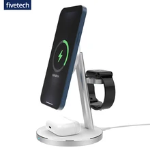 Luxurious Magnetic 3 in 1 Wireless Charger for iPhone 13 Pro/12/11 QI Fast Wireless Charging Station for iWatch/Airpods Pro