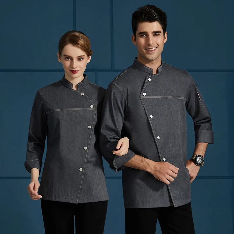 New Unisex Kitchen Bakery Food Service Cook Coat Hotel Catering Restaurant Cooking Canteen Chef Jacket Sushi Work Uniform Shirt |