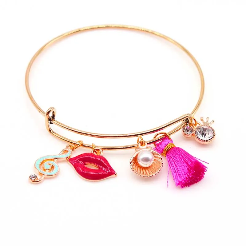 Pulseiras Feminina,, очаровательные браслеты с кисточками, расширяемые с покрытием, ювелирные изделия для женщин, Char