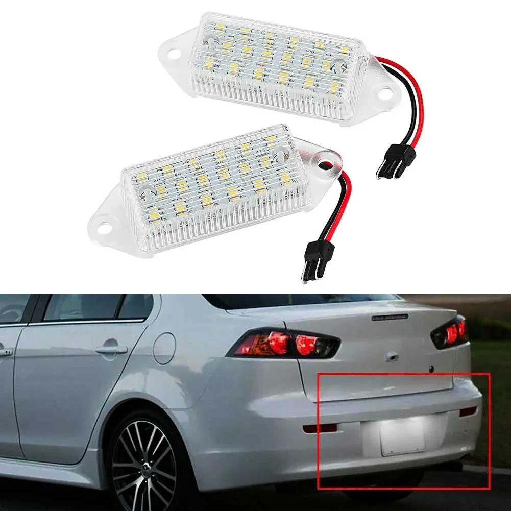 

2 шт. 12 в белый номерной знак автомобиля светодиодная лампа для Mitsubishi Lancer X EVO 03-17 без ошибок автомобильные аксессуары