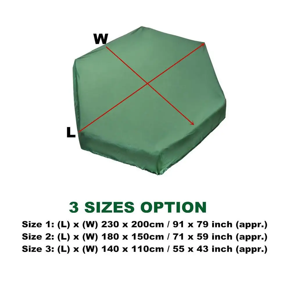 

Sandbox Cover With Drawstring Waterproof Dustproof Protection Green Oxford cloth Square waterproof