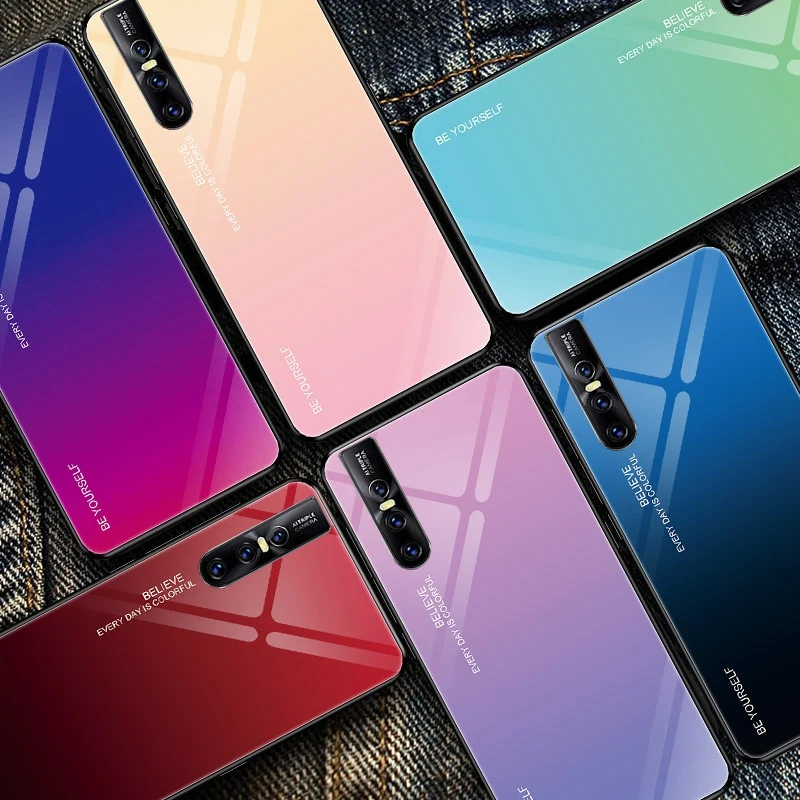 Роскошное стекло чехол для телефона Vivo X50 X60 Pro Plus S9 Y91C V17 Neo S1 V15 Y12 Y17 Y19 iQOO 7 Z1X Z1 Z3 U1X 3 5