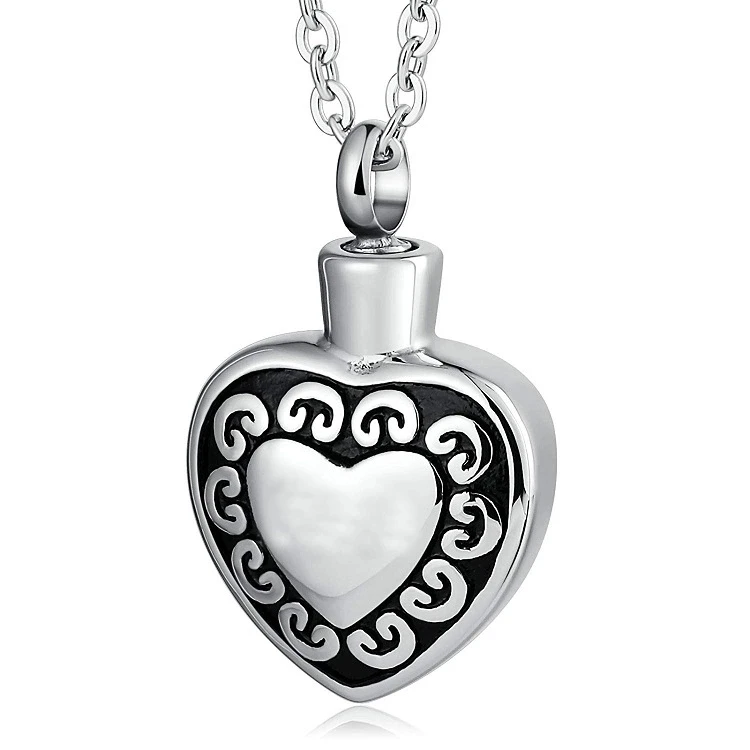 Сердечко кремация ювелирные изделия Бесплатная гравировка из нержавеющий стали