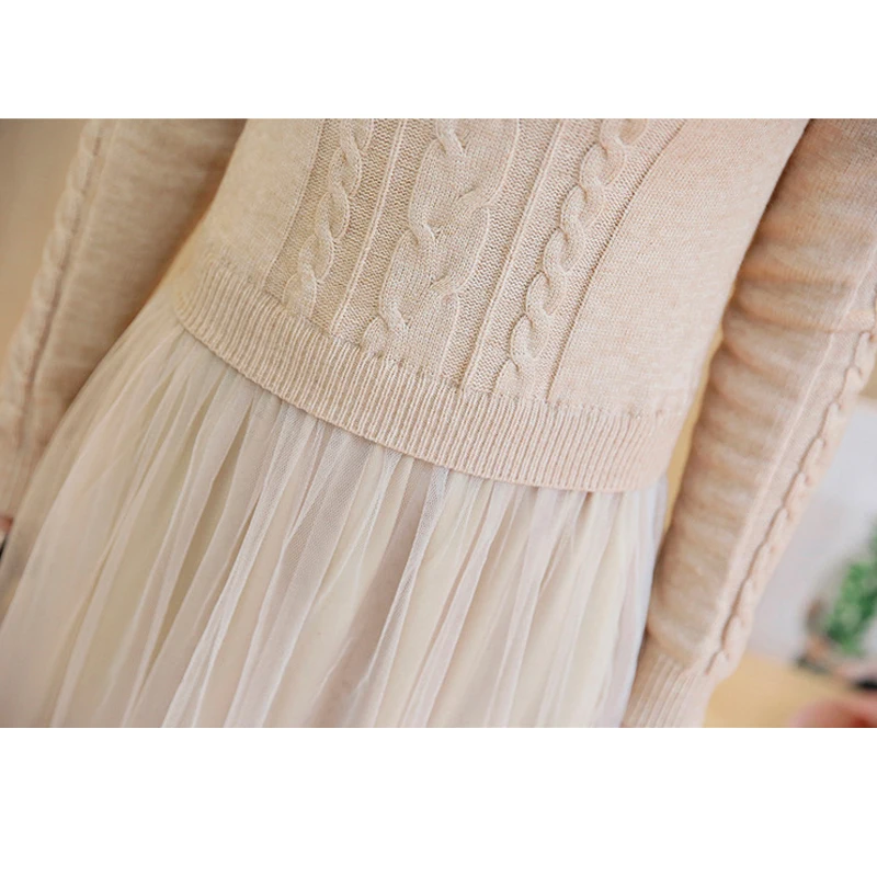 Женское трикотажное платье с длинным рукавом GareMay повседневное длинное