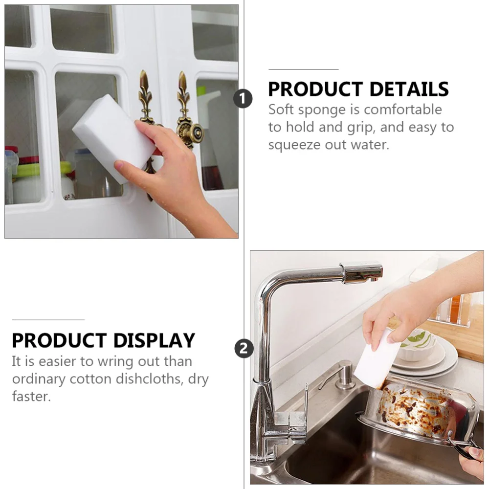 

100PCS Scrub Sponge Premium Scrub Sponge Professional Scrub Washing Sponge