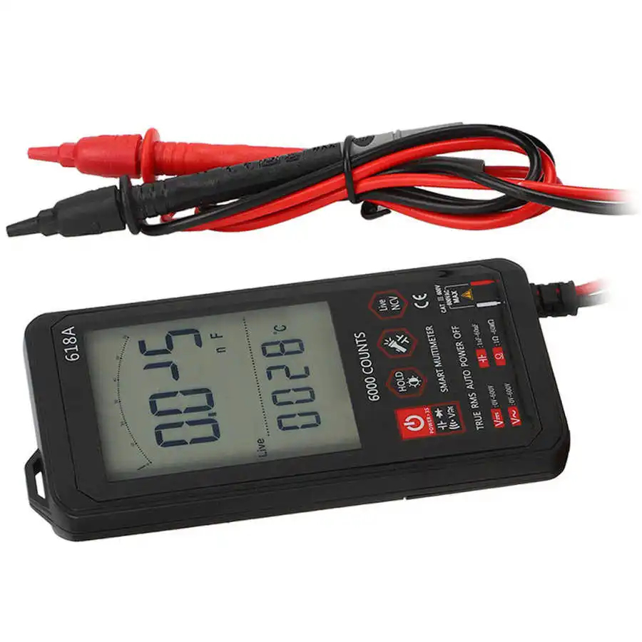 Мультиметр 618A Smart Touch Digital Multimeter DC/AC Analog Tester True RMS Capacitance NCV Meter multimetro digital on.