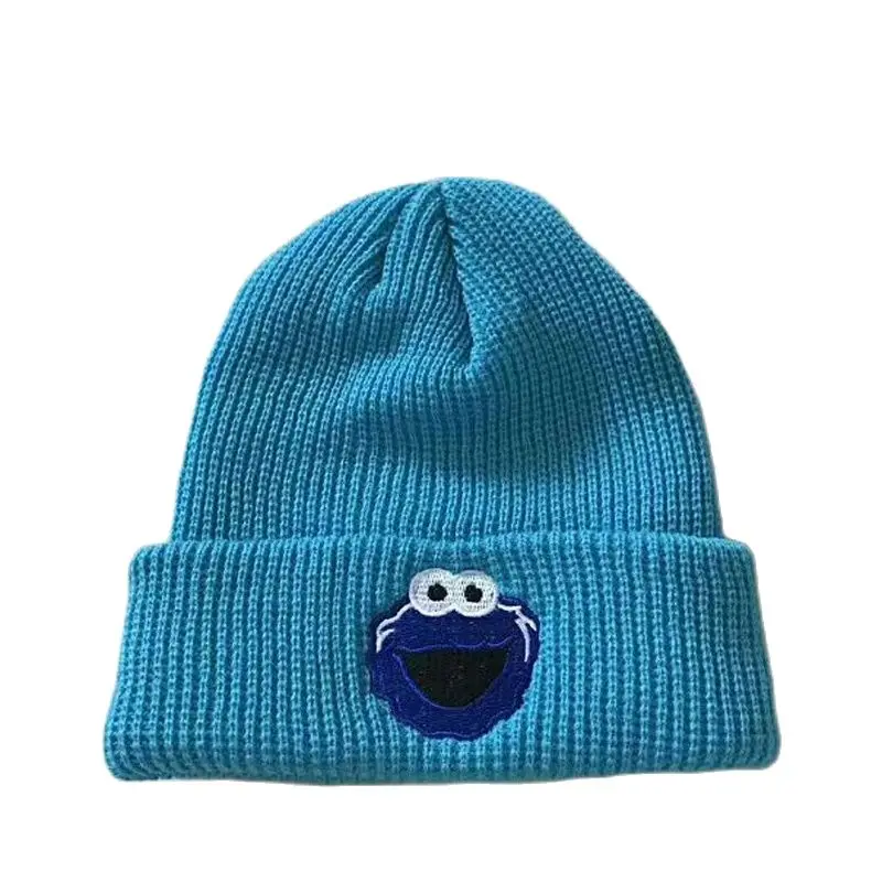 

XEONGKVI Korean Embroidery Cartoon Weeping Frog Children Knitted Cap Autumn Brand Skullies Beanies Pompom Woolen Hat For Kids