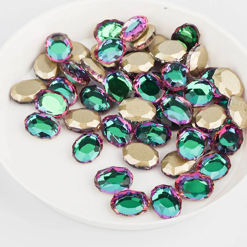 Зеленые Волшебные Зернистые декоративные стразы с плоским основанием для