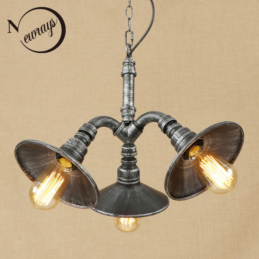 Винтажный Железный классический светодиодный подвесной светильник 3 лампы E27 110 В