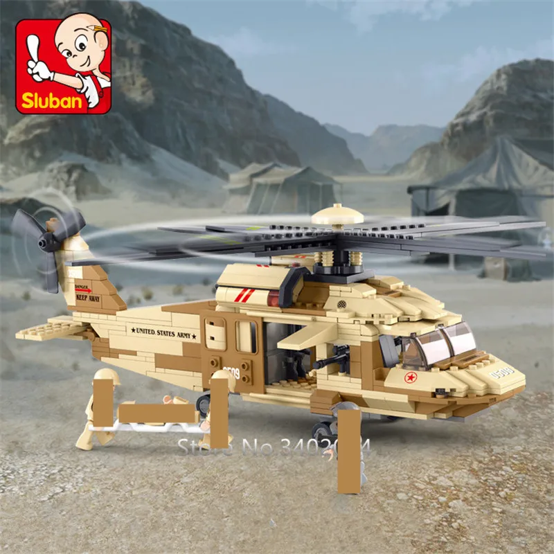 

439Pcs Military Black Hawk Helicopter Building Blocks Sets ARMY Airplane Soldiers Figures Creator Construction Bricks Kids Toys