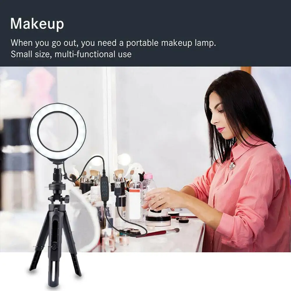 Кольцевой светильник 16 см с подставкой для штатива держатель сотового телефона