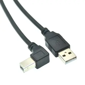 Кабель для принтера с прямым углом 30 см, 50 см, 1 м, 1,5 м, 3 м, 90 градусов, USB 2,0, кабель типа А папа в папа, фольга + Плетеный внутренний Экранирование из ПВХ