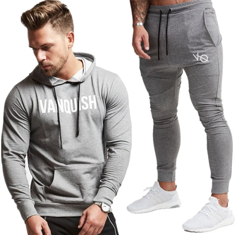 

Algodo casual masculino terno 2021 moletom com capuz + calas masculinas moda esportiva ao ar livre streetwear moda roupas masc