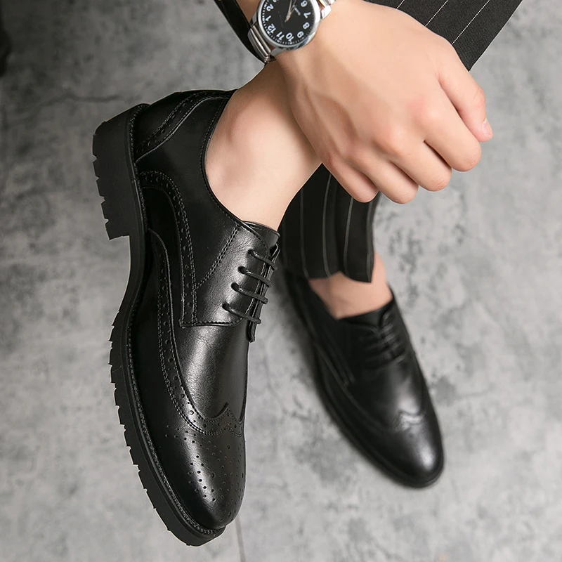 Обувь для джентльменов Роскошная кожаная обувь Мужские кроссовки на шнуровке