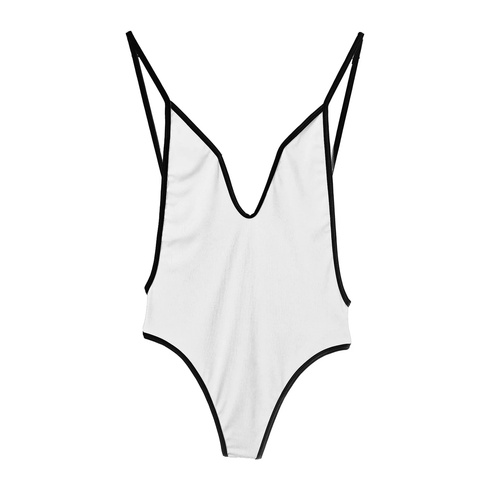 

Women One-piece Swimsuit Bodysuit Deep V Neck Straps Open Back Hollow Out Leotard Jumpsuit Bikini Swimwear Erotic Sexy Lingerie