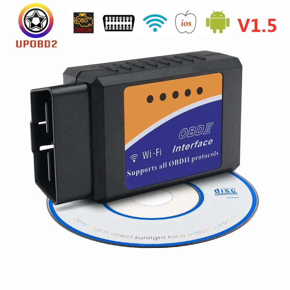 Автомобильный диагностический сканер для iOS/Android ELM327 V1.5 WIFI OBD2 elm 327 1 5 OBDII OBD 2
