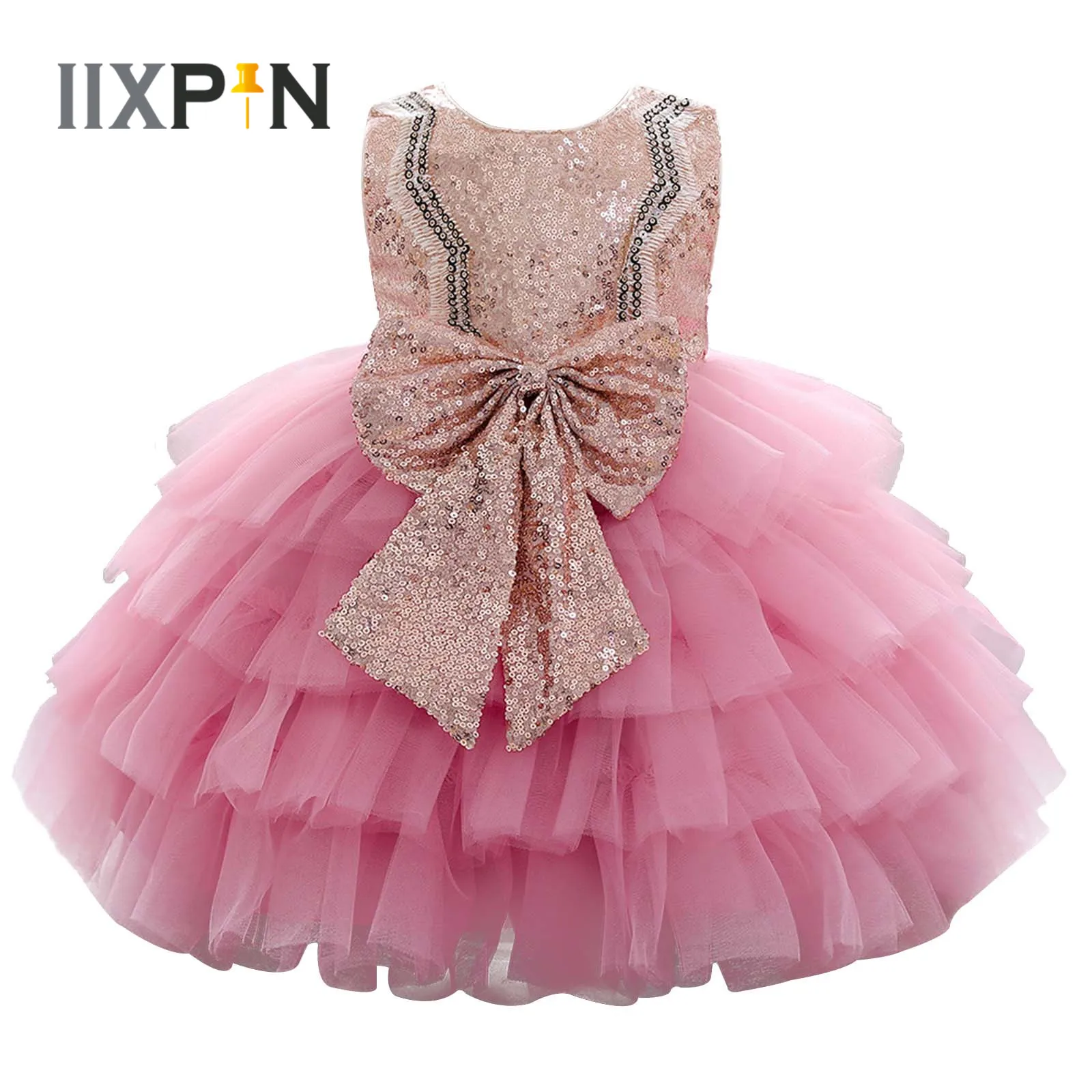 Sequins Baby Girl Dresses Kids Dresses for Girls Tutu Princess Dress Children Wedding Gown Birthday Party Flower Girl Clothes