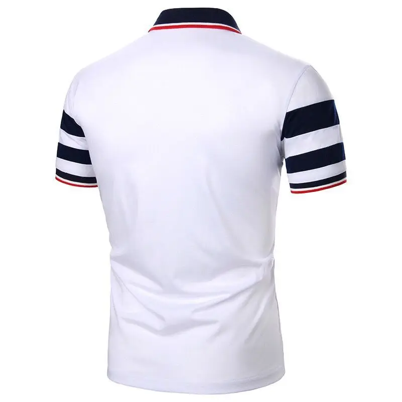 

2021 summer men's short-sleeved shirt fashion two-color stitching big body design casual polo shirt gentleman men's clothing