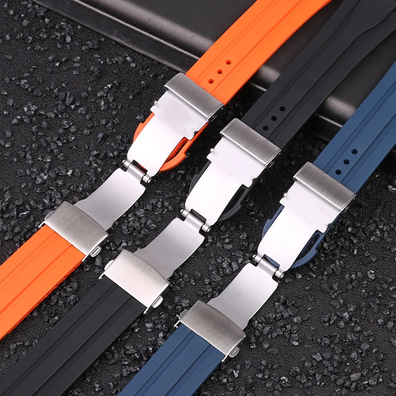 High quality rubber watchband waterproof silicone bracelet watch band 24mm*12mm lug end strap for O-ris AQUIS 7740 mens watches