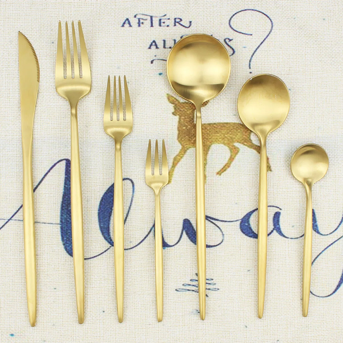 Наборы столовых приборов из нержавеющей стали Золотая посуда набор золотые