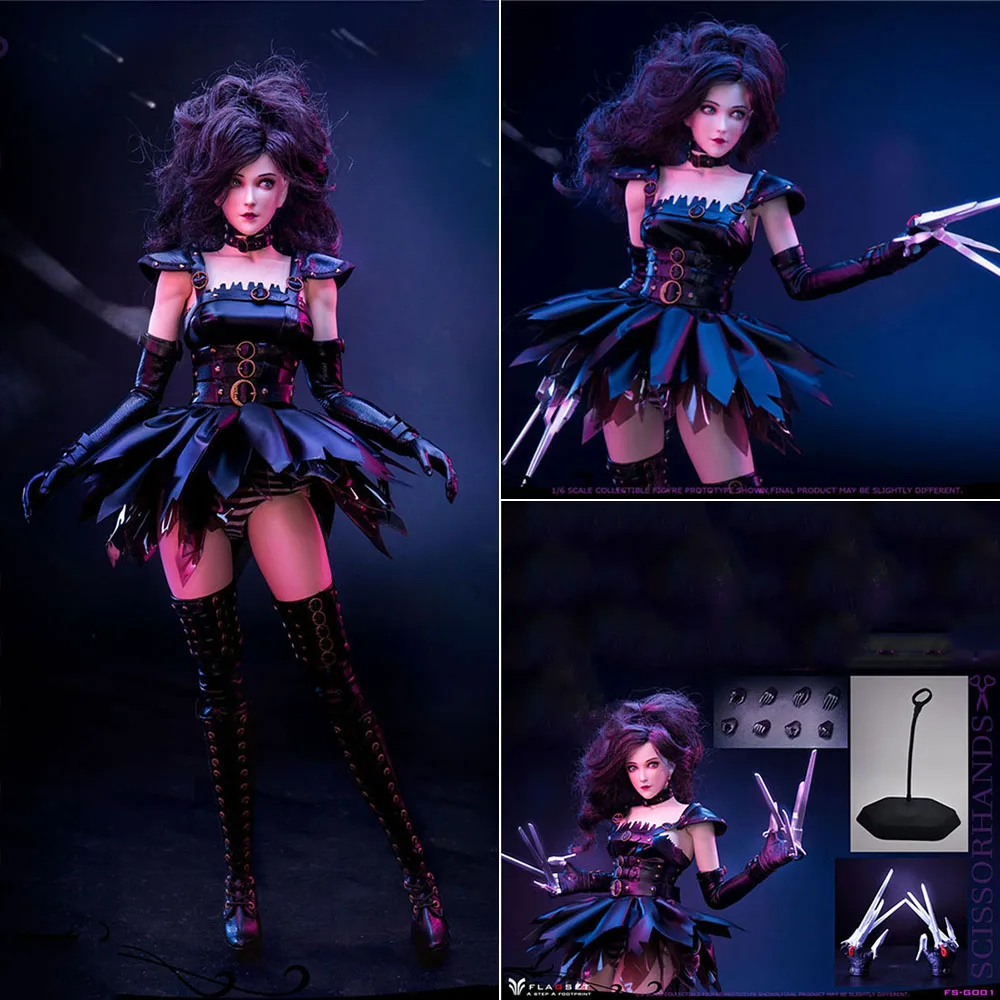 

1/6 Scissorhands Girl Figure Model FS-G001 12'' Female Soldier Action Body Full Set Toys for Collection