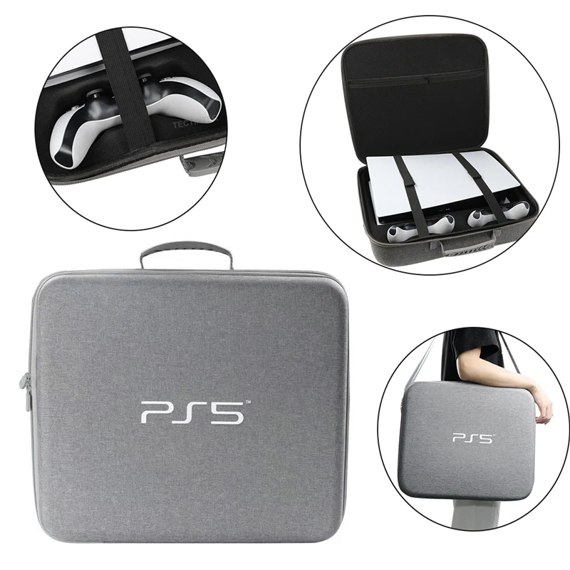 

Handbag For Sony PS5 Console Bag Protective Adjustable Handle Bag Travel Carrying Case Storage Accessories Tool Hard Shell Pouch