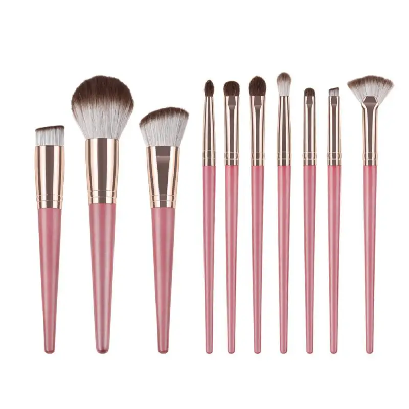 

10 Pcs/set Makeup Brushes Eye Shadow Brush Eyebrow Brushes Wooden Handle Shadows Foundation Cosmetics Makeup Tools