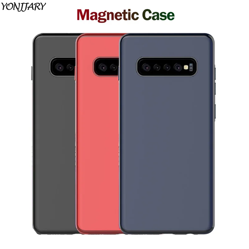 Магнитный чехол для Samsung Galaxy S9 S10 Plus S10e + мягкий матовый из ТПУ металлический лист