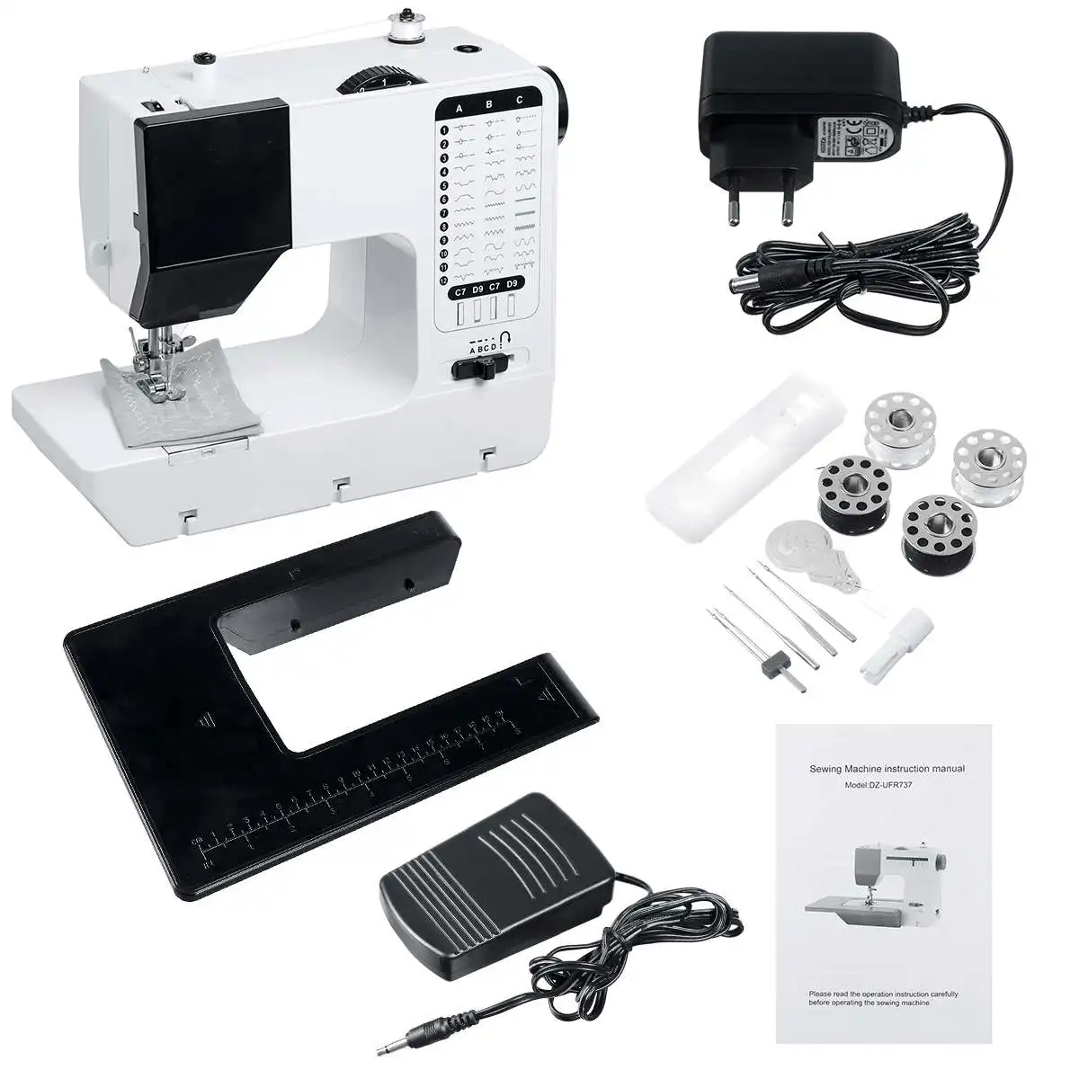 

40 стежков электрическая швейная машина светодиодный светильник 2 Скорость Регулируемая настольные бытовые электрическая швейная машина д...