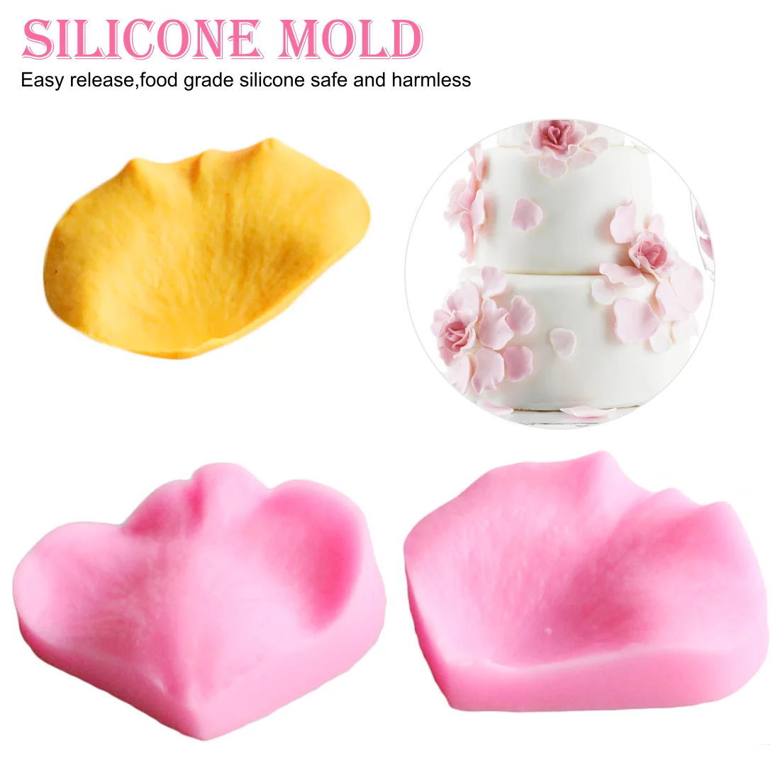 

Hot Sell 2PCS/set Leaf Rose Shaped Silicone Mold Cake Decoration tools Fondant 3D Flowers Wedding Mould For Party Birthday Cake