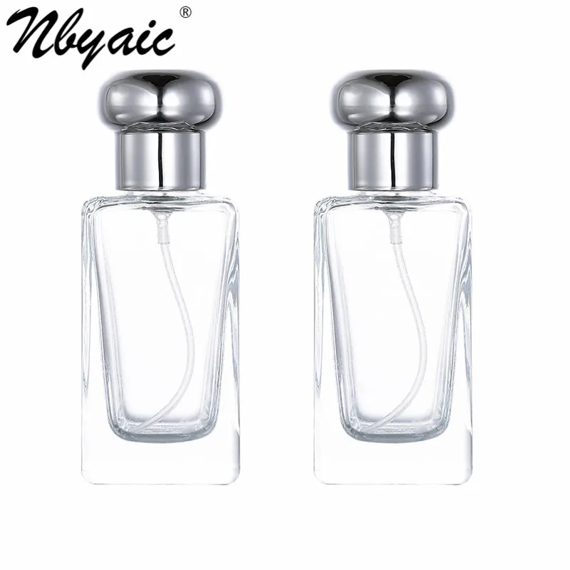 買取 Nbyaic 50個正方形の透明なガラスボトルキノコヘッドカバー20ミリリットルポータブルスプレーボトル香水パック空ボトル
