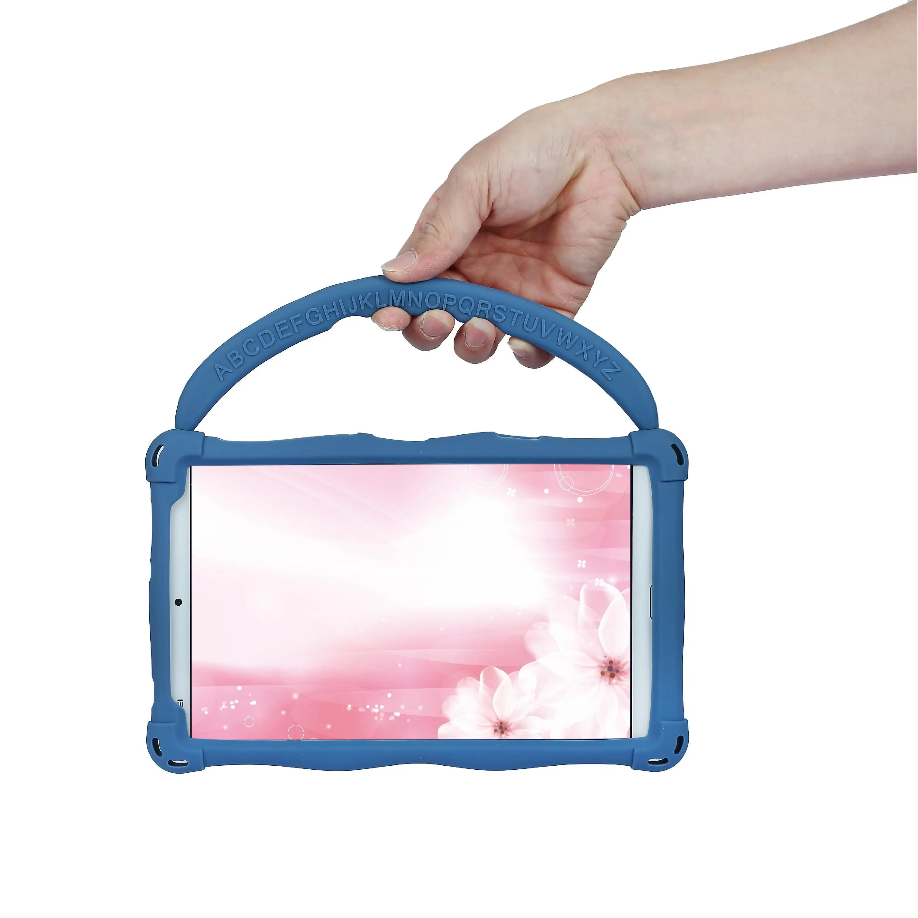 

Tablet Case for Samsung Galaxy Tab A 8.0" SM-T290 T295 T297 Silicon Hand Holder Hand-held Soft 360 Rotating Cover + Strap + Pen