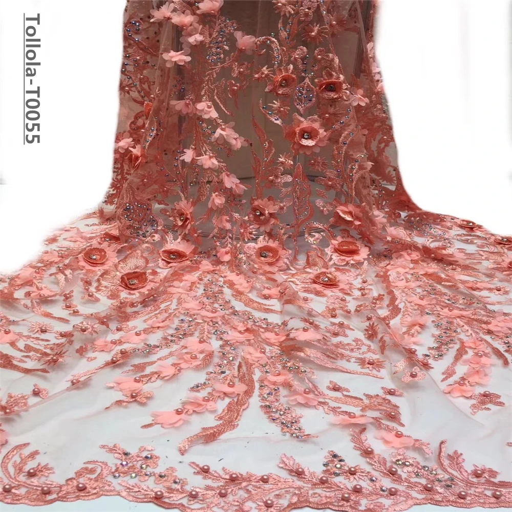 Королевский синий дизайн африканская кружевная ткань с большим камнем вышивка