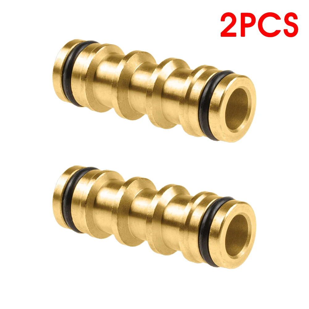 

Garden Hose Quick Connector Brass Bidirectional Connector Leakproof 2-Way Hose Repair Tool for Garden Agriculture Irrigation
