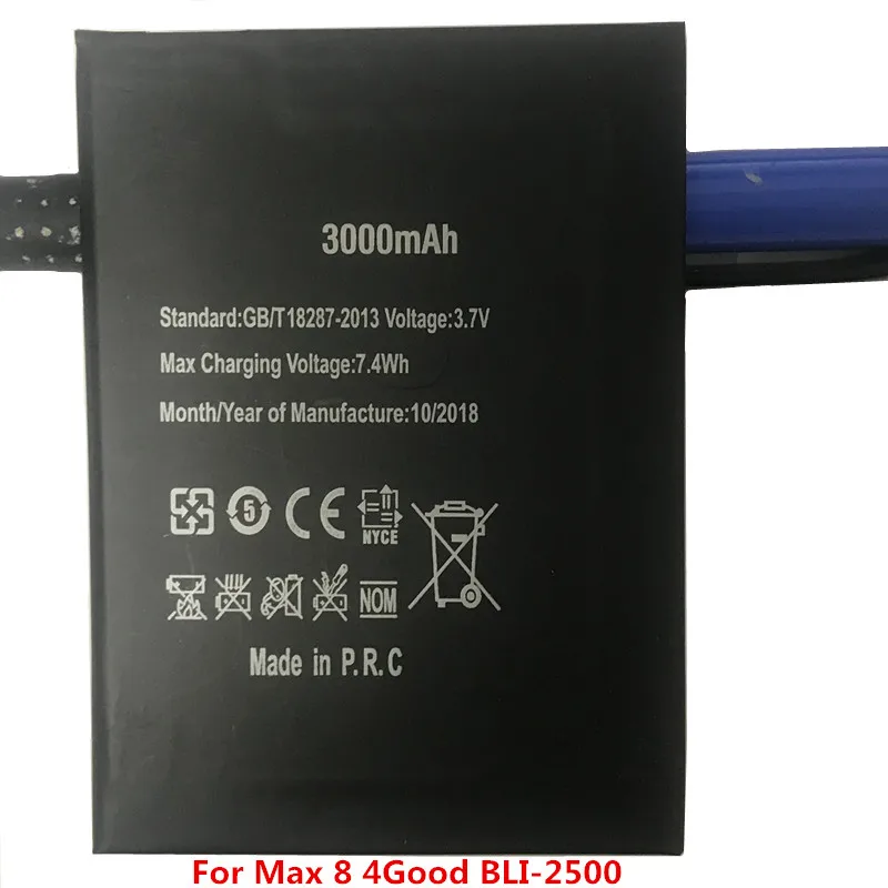 

3000mAh New Original High Quality Battery For 4Good BLI-2500 Max 8 Batteries