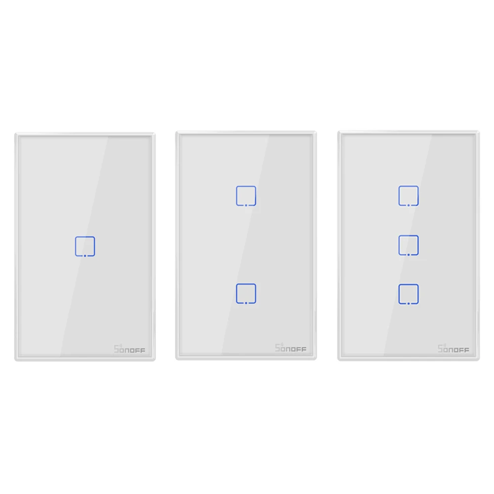 

SONOFF T0US TX 1/2/3 Gang Wifi Smart Wall Switch Timer Voice/APP/Touch Control Works With Alexa Google Home IFTTT