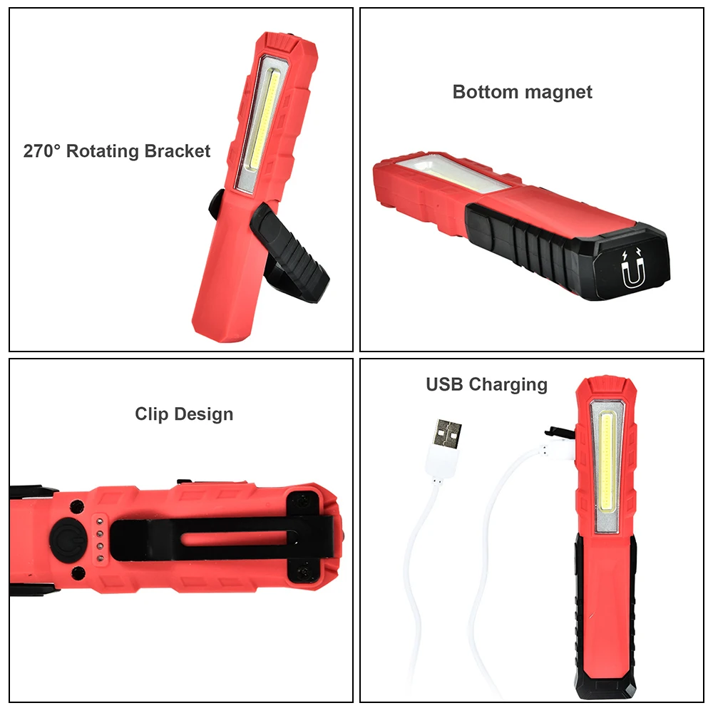 Портативный Точечный светильник рабочий USB Перезаряжаемый XPE COB для кемпинга