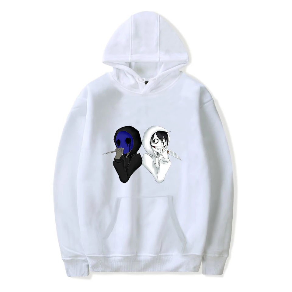 

Creepypasta Hoodies Sweatshirts Popular Unique Creepypasta anime hoodie white Hoodies All-match Gray High Quality hooded