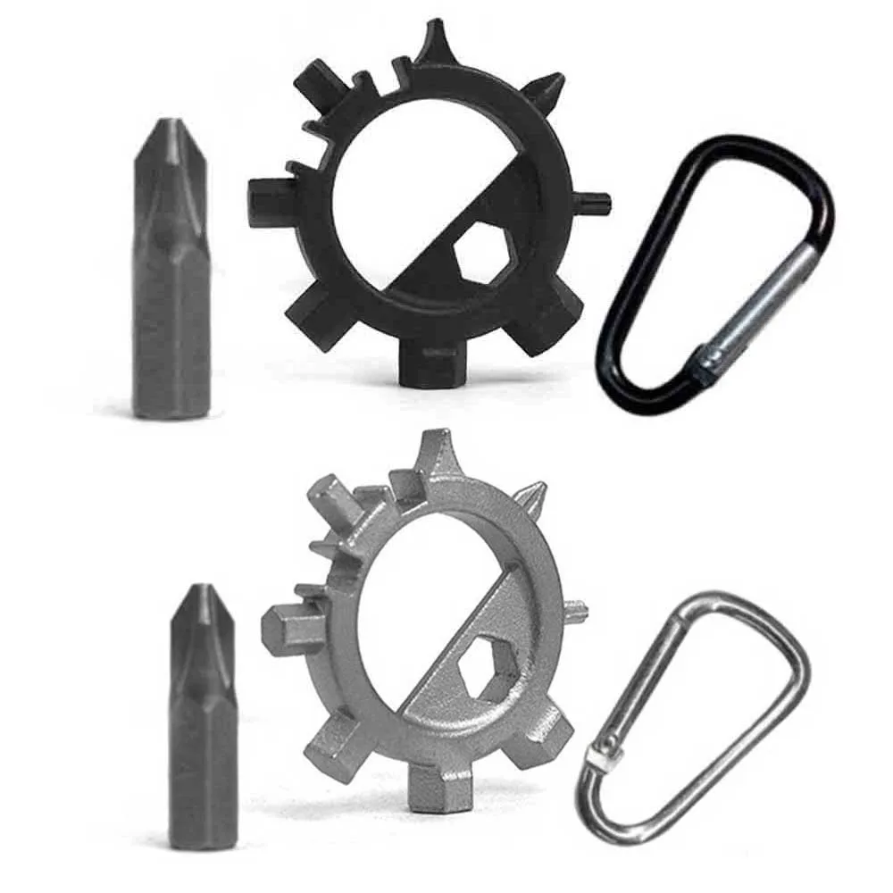 

12 In 1 Multifunctional Opener Keychain Screwdriver Portable Bicycle Repair Tool Carabiner 3mm-10mm/0.12-0.39in Hex Screw Head