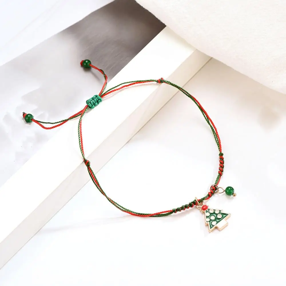 Браслет Рождественский браслет Цветной веревочный кулон Рождественская елка