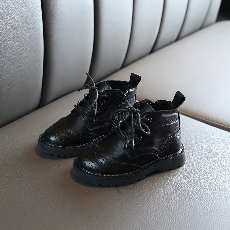 Детская обувь в стиле ретро Британский стиль Детские Ботинки Martin Сезон