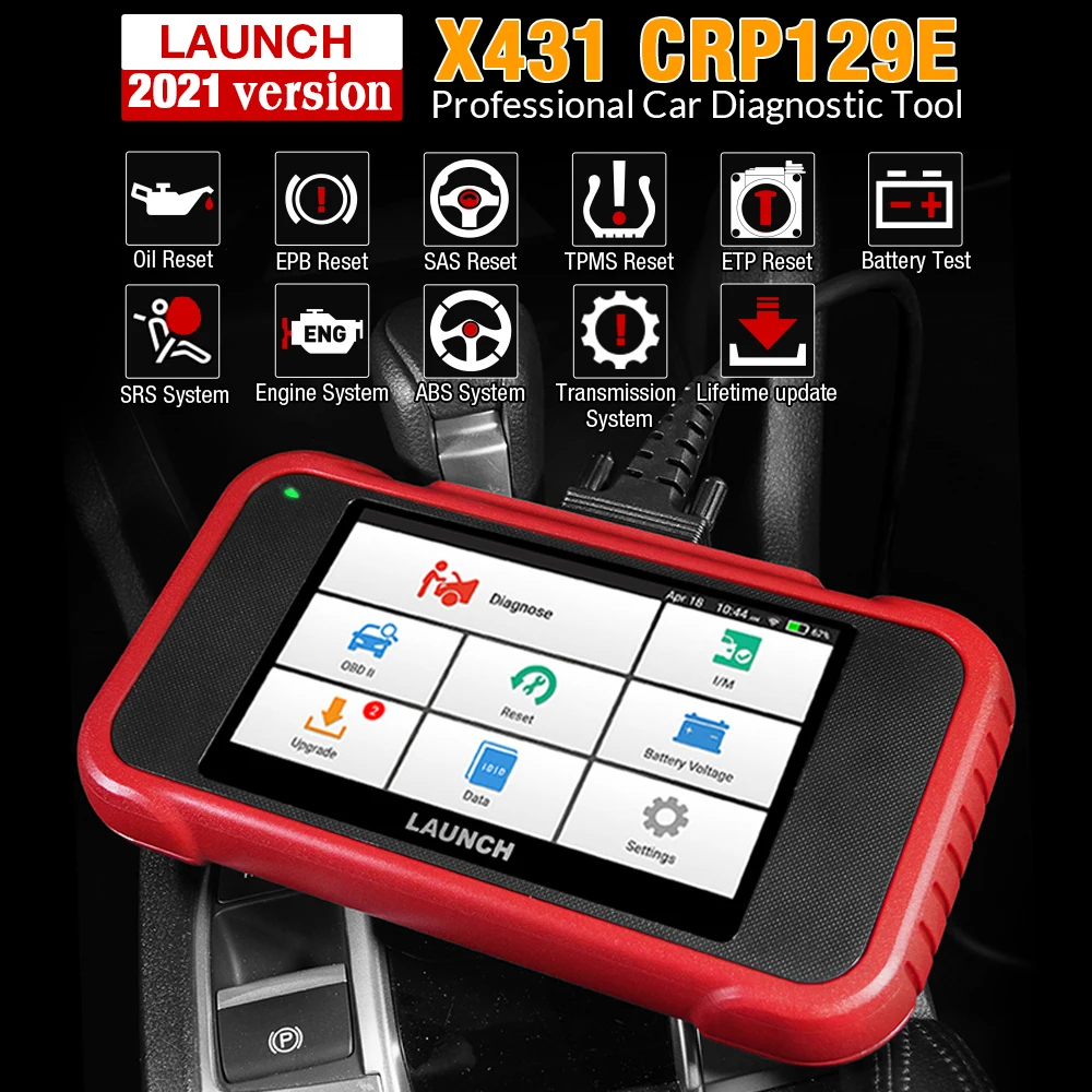 Диагностический инструмент LAUNCH X431 CRP129E OBD2 ENG ABS SRS AT система сброса давления в EPB Oil