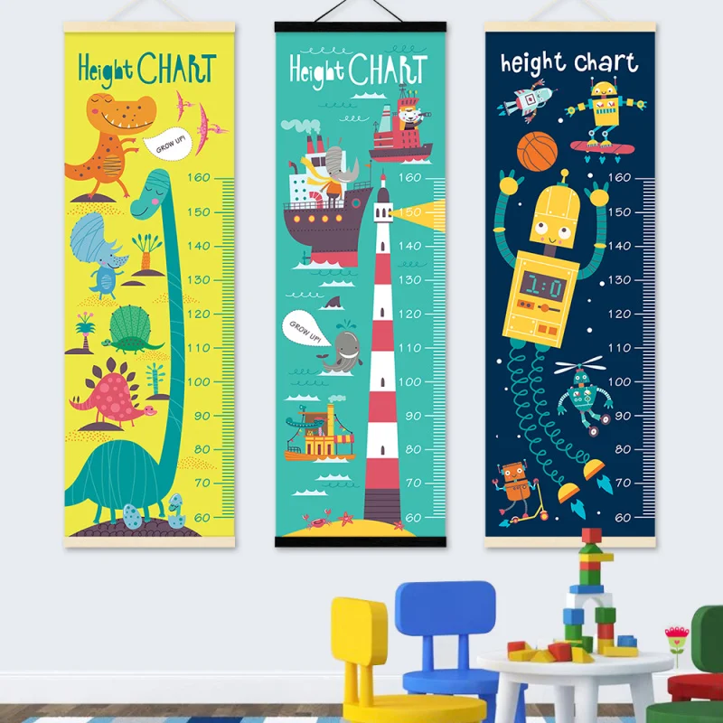 Мультяшная игрушка узор милая линейка для измерения роста деревянная настенная